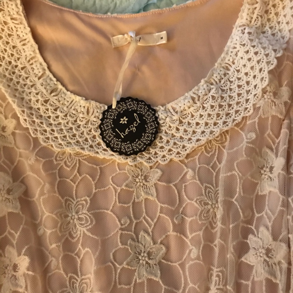 Lace Midi Dress in Cream - Sleeveless Crochet Detail - Picture 5 of 8